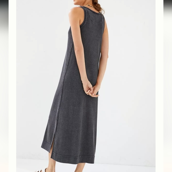 Anthropologie Saterday Sunday Henley Midi Dress Size Sm V-neck Tank Side Slits - Picture 3 of 13